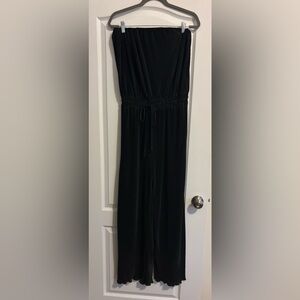 Entro Black Pleated Fabric Jumpsuit